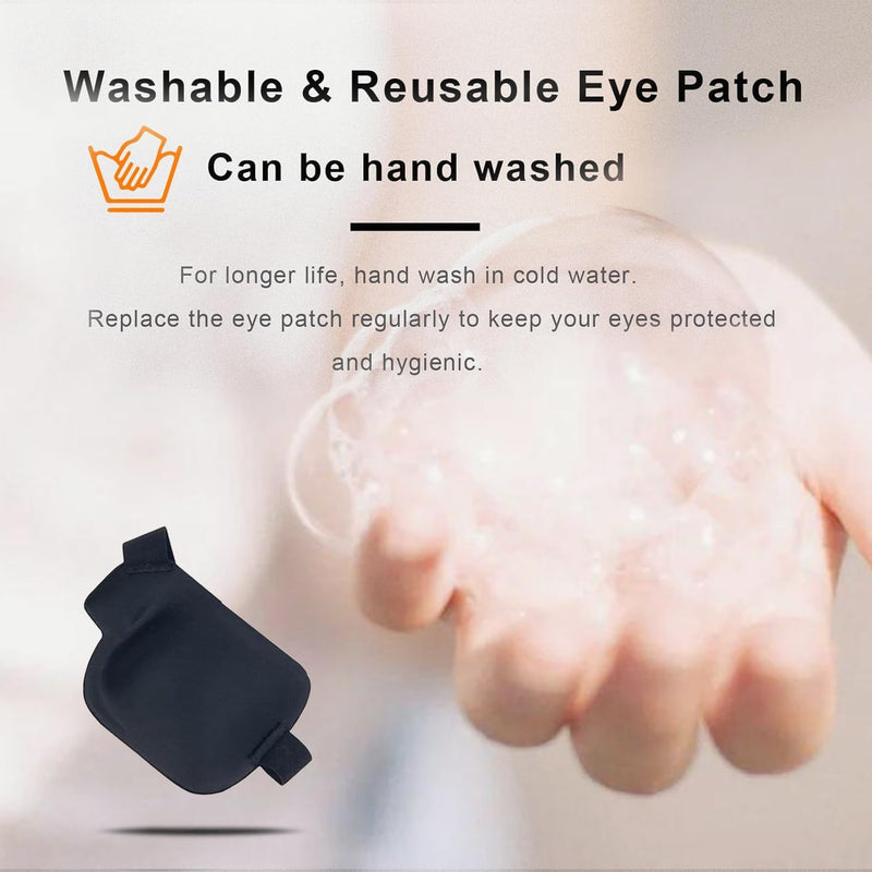 3D Eye Patch, Medical Eye Patches for Adults Kids, 3D Amblyopia Lazy Eye Patches for Left Eye Black