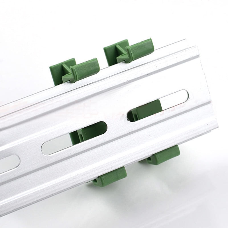 BuxiuGK 20 pieces (10 sets) PCB DIN C45 rail DIN rail adapter plastic with 40 screws for securing and holding circuit boards or electronic switching devices for 35 mm DIN rail