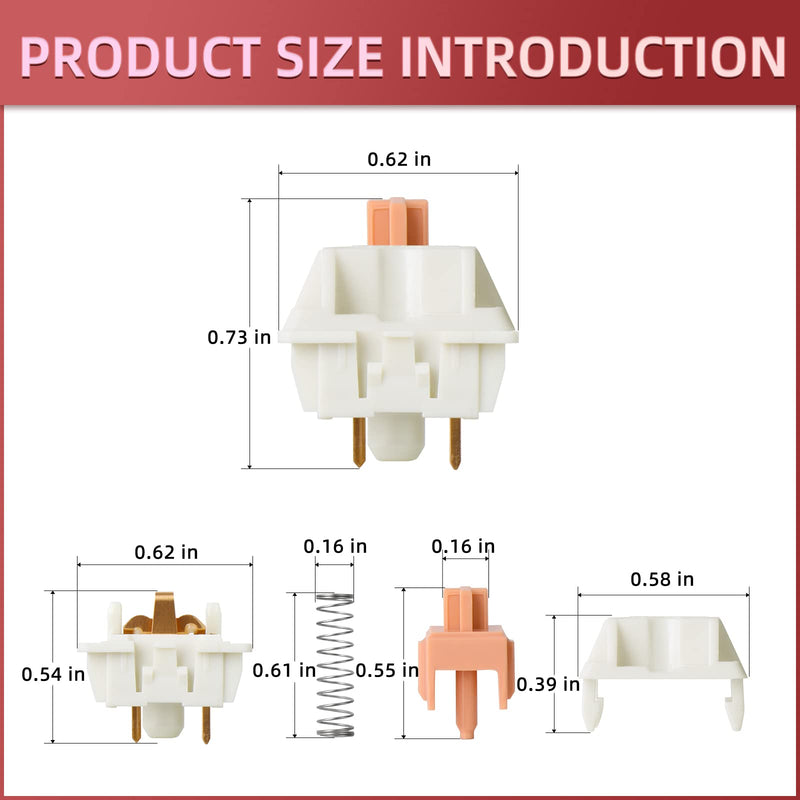 RUNJRX MMD Holy Panda 62g Spring Switch for Mechanical Keyboard MMD Panda Switch 70PCS 3pin