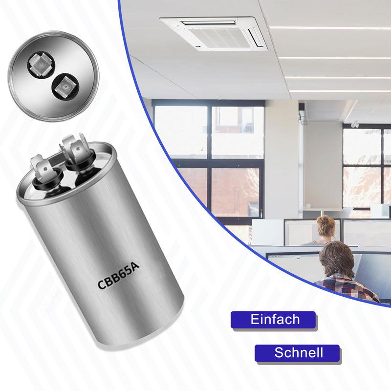 CBB65 450V AC 35uf 50/60HZ Capacitor for Air Conditioners, ANGEEK Compressor Capacitor, Outdoor Start Capacitor, Round Capacitor