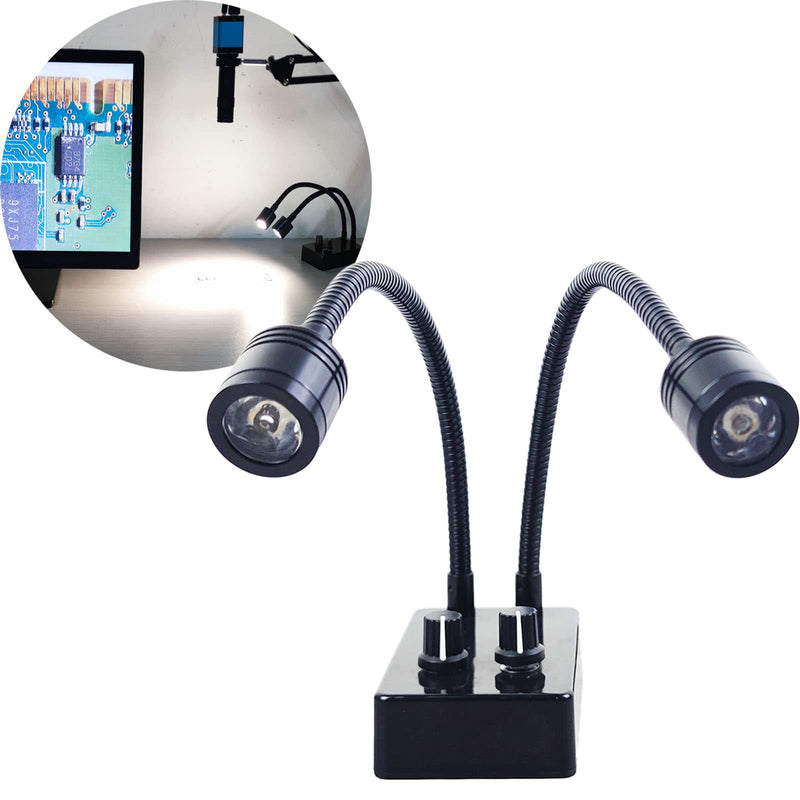 [AUSTRALIA] - Microscope Light Source, USB Desk Dual Gooseneck Lights LED Mini Spot Light Illuminator for Stereo Microscope Camera Industrial Video Zoom C Mount Lens for Repair Soldering PCB Lab 