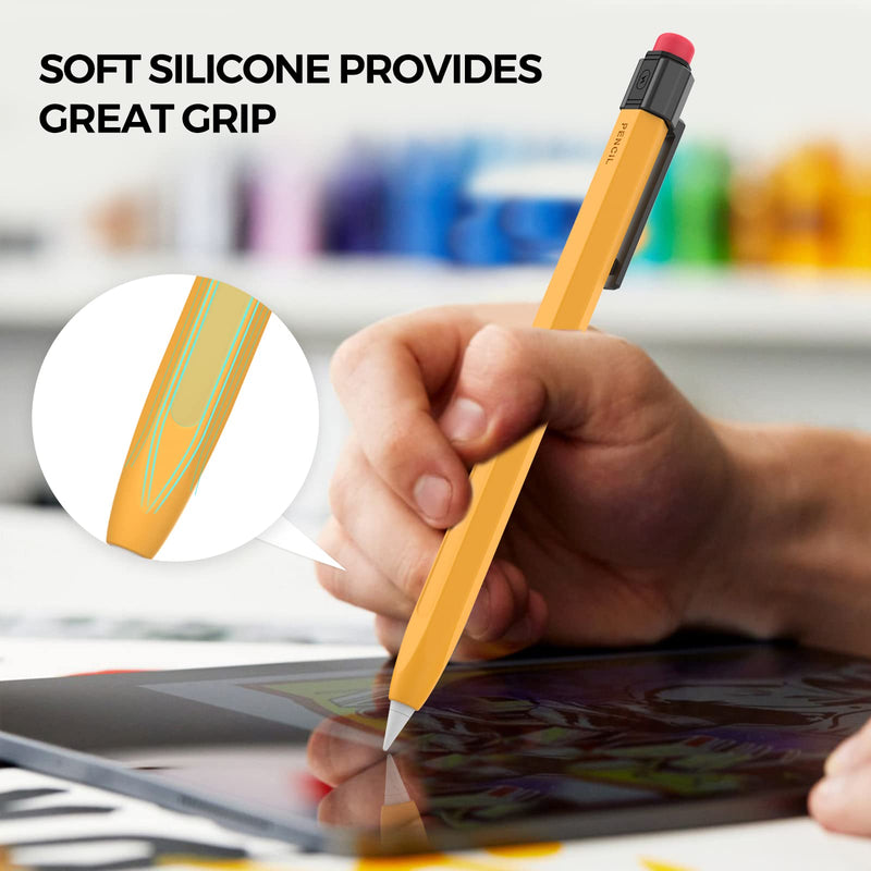 iPencil Case Sleeve Silicone Protective Cover Perfect Grip Skin Classic Design with Sturdy Clip Compatible with Apple Pencil 2nd Generation (Classic)