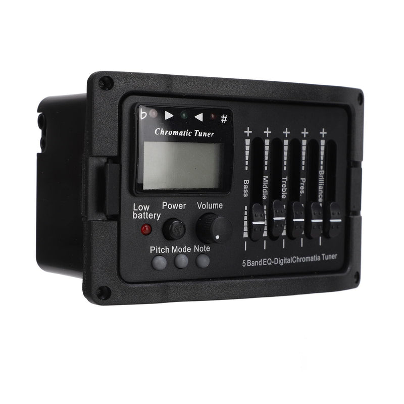 Acoustic Guitar Preamp Pickup 5 Band Guitar Preamp Equalizer with Tuner for Players Stage Performance