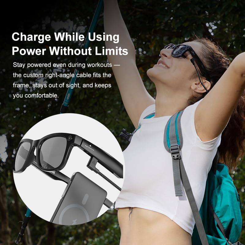 IMIKI AI Smart Glasses, Green | 8MP Camera, UV400 Lens, IP54 Waterproof, 410mAh Battery, 64.45g Lightweight