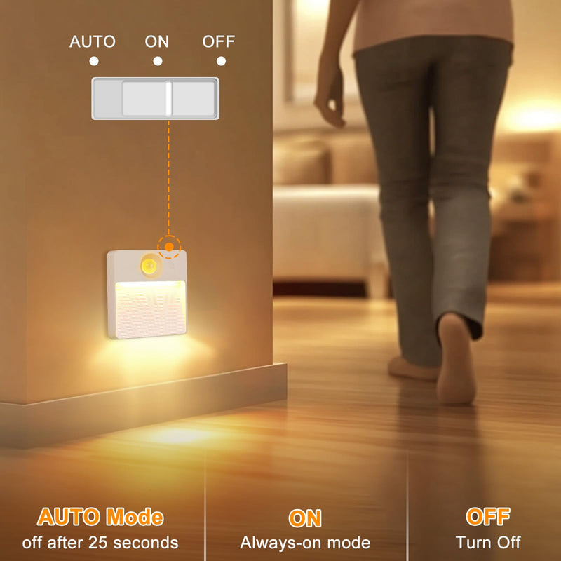 [AUSTRALIA] - Guankai 8 Pack Rechargeable Motion Sensor Stair Light for Indoor, RGBW Battery Operated Closet Lights, Stick On Night Lamp, Motion Activated Magnetic Lighting Lamps for Step,Cabinet,Hallway,Bathroom White 