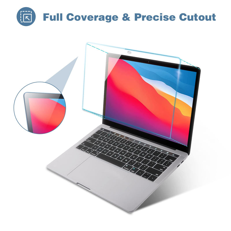 Pack of 2 9H Hardness Screen Protectors for 13 Inch MacBook Pro 13 / MacBook Air 13, Screen Protector Film Tempered Glass, Clear