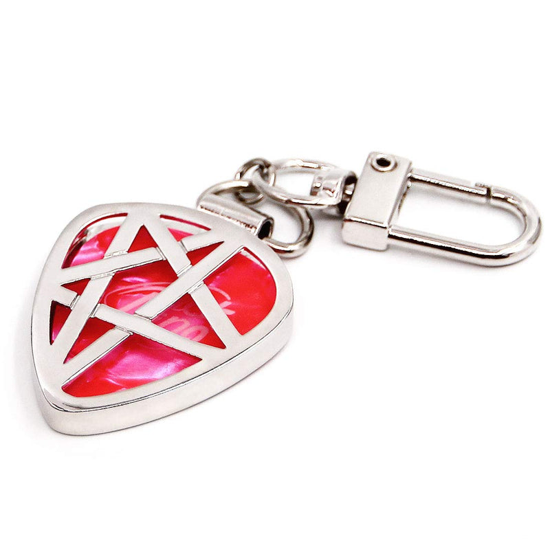 Star Shaped Guitar Pick Holder Keychain for Guitarists (Silver) Silver
