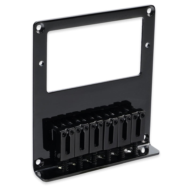 10.5mm Fixed Electric Guitar Bridge Zinc Alloy Saddle Steel Baseplate 6-string Guitar hardtail Bridge Compatible with Telecaster Tele Style Electric Guitar Replacement Parts（Glossy Black）