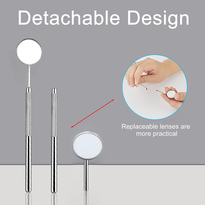[AUSTRALIA] - EUZUXU Dental Mouth Mirror Mouth Tooth Mirror Inspection Mirror Curve Angle Dentist Oral Care Mouth Control Extension Tool Silver 
