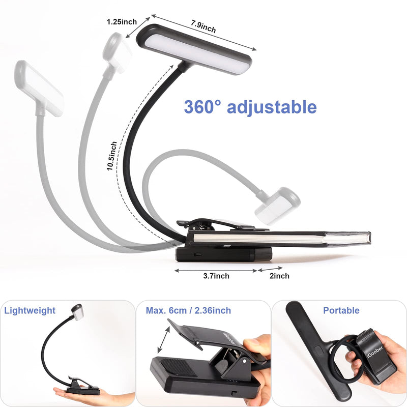 28 LED Music Stand Light, Clip on Piano Lights, Eye Caring & Blue Light Blocking, USB-C Rechargeable, 4 Color x 3 Brightness, Perfect for Musician, Piano, Keyboard, Orchestra 1 Pack