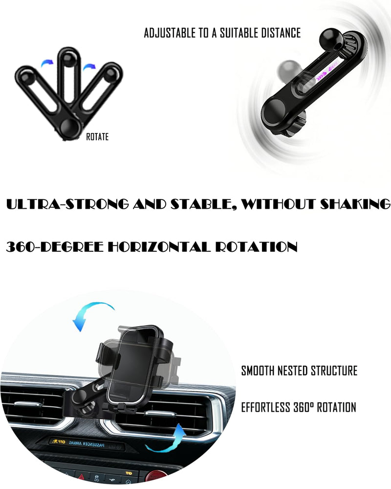 for Ford Mustang Phone Mount 2024-2026 Extension Arm 360° Rotatable | Custom Fit for Mustang, One-Hand Operation, Non-Destructive Installation, Never Blocks Your View, Stable Magnetism, Compact