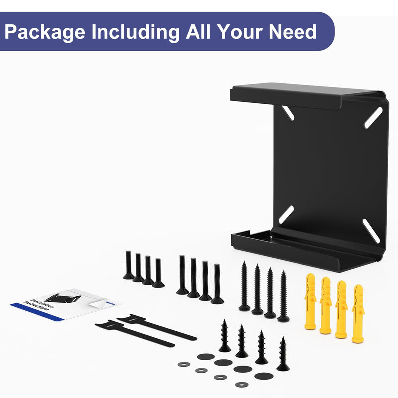 Metal Mini PC Mount Compatible with Beelink SER8, SER6, SER9, SER9 Pro, EQi12, EQR6, Mini PC Vesa Mount/ Wall/ Under Desk, Only for SER8, SER6, SER9, SER9 Pro, EQi12, EQR6, Easy to Install, Black