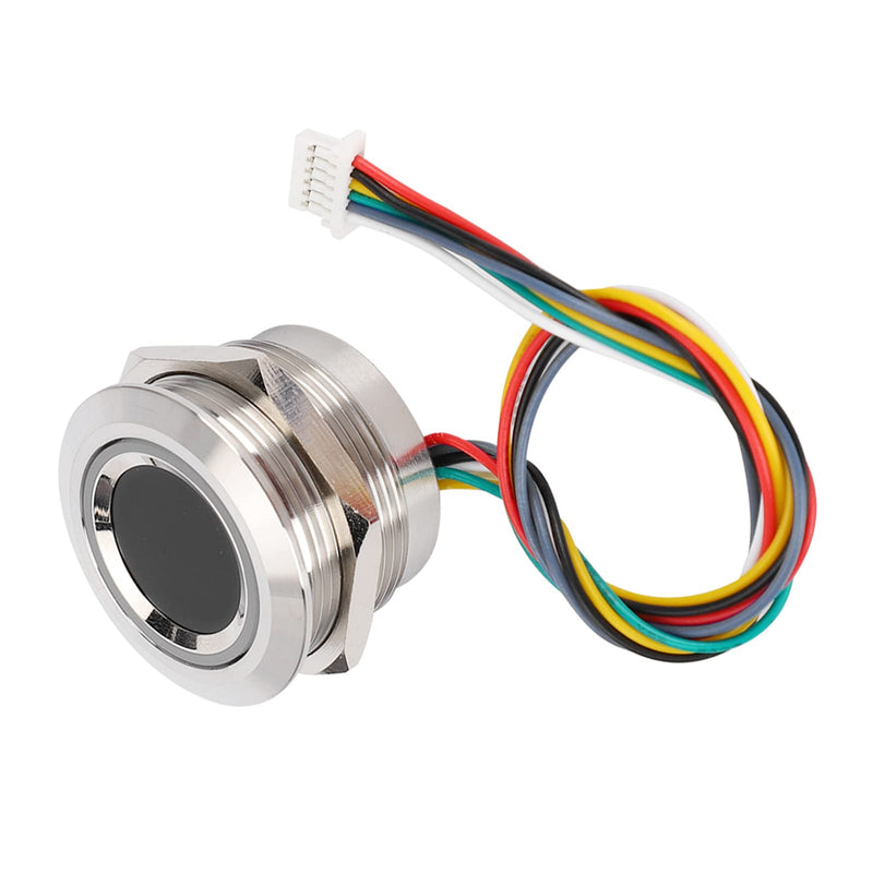 Fingerprint Identification Module, R503 Circular Capacitive Fingerprint Identification Module with 2-Color Ring Indicator Light for Access Control/Help Desk/Security Box