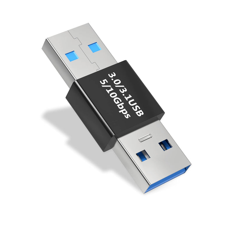 AGVEE [4 Pack] USB-A 3.0 Male to USB-A 3.0 Male Adapter, USB 3.0 Converter Coupler Extension Extender Connector, Black