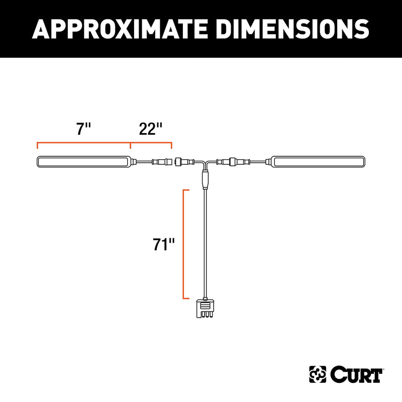 [AUSTRALIA] - CURT 53201 Auxiliary Automotive LED Light Strips for Hitch Cargo Carrier, Bike Rack, 2-Pack 