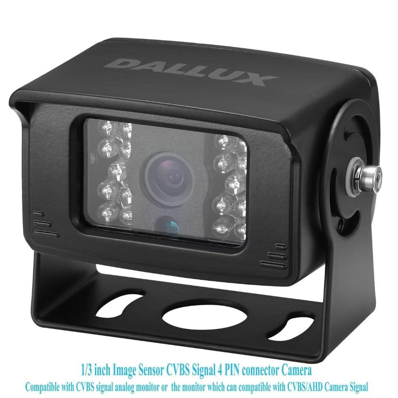 Bus Truck Vehicle Backup Cameras Wide View Angle cab cam Rearview Reverse Waterproof Night Vision 4 PIN Cam for Travel Trailer/Pickup/Van/RV Camper/Motor Home (12V,package not include extension cable) DL003