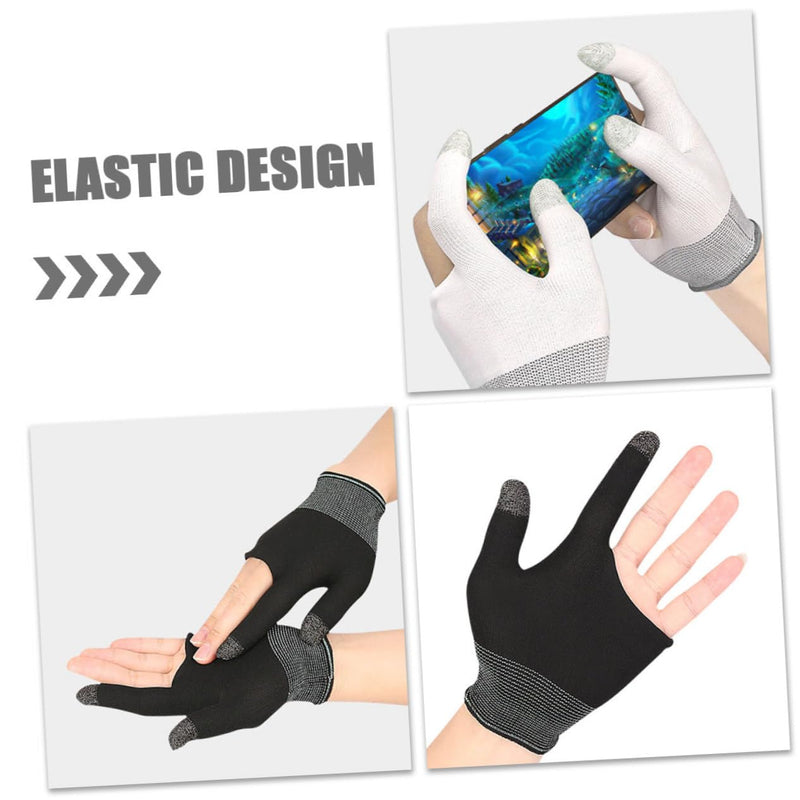 2 Pairs Game Gloves Thumb Sleeves Mobile Gaming Phone Gaming Gloves Comfort Gaming Gloves Touch Finger Gloves for Gaming Comfort Finger Gaming Gloves Mittens Nylon Breathable