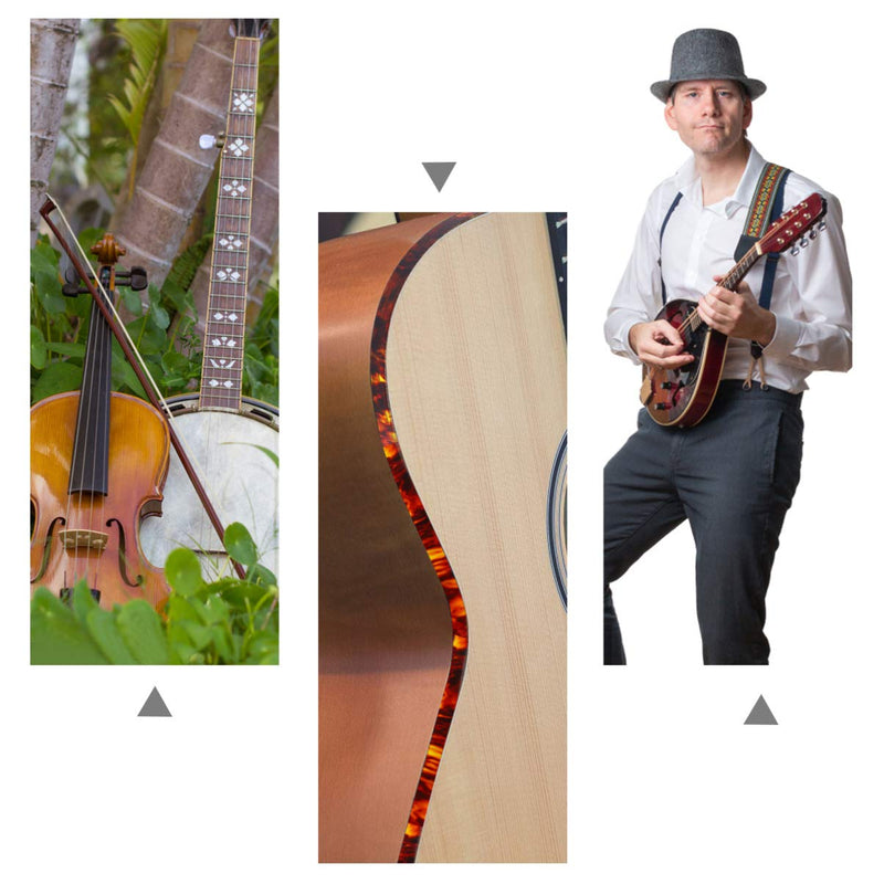 HEALLILY 2pcs Plastic Binding Purfling Strip for Guitar Acoustic Classical Guitar Bass Strip Body Binding Inlay (Brown) White Guitar Brown