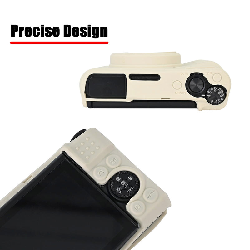 SX740 Silicone Camera Case Rubber Cover for Canon PowerShot SX740 SX730 HS Cameras Accessories Body Skin with Hand Neck Strap Lanyard Black