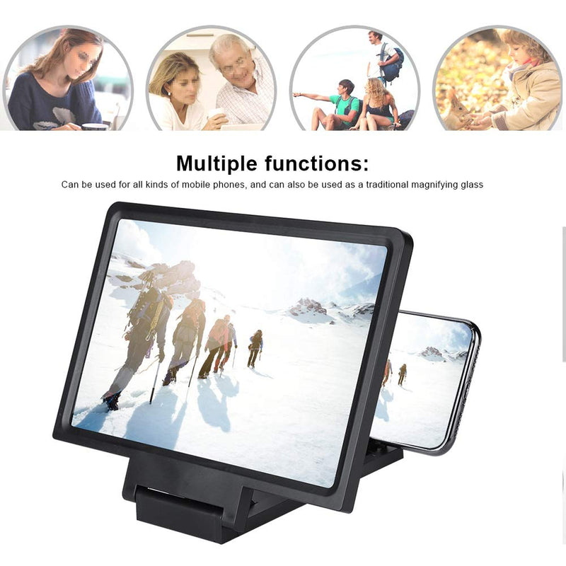 [AUSTRALIA] - ASHATA 19.56" Screen Magnifier for Smartphone, HD Mobile Phone Screen Magnifier, No Power Drive, Movie Video Expandable HD Screen for Watching Movies Videos (Black) 