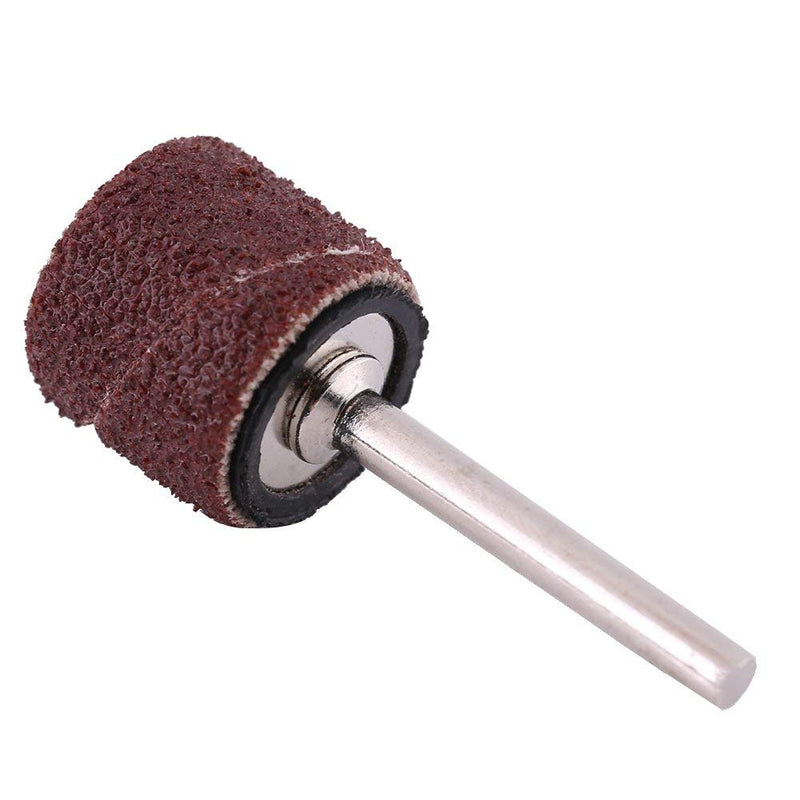 Akozon Sanding Cylinders, Pack of 100 Drum Grinding + 1 Piece Connecting Rod Mandrel for Rotary Drll Sandpaper Bands Spindle Sleeves Woodworking Polishing Kit 80/320/600 Grit (80#) 80#
