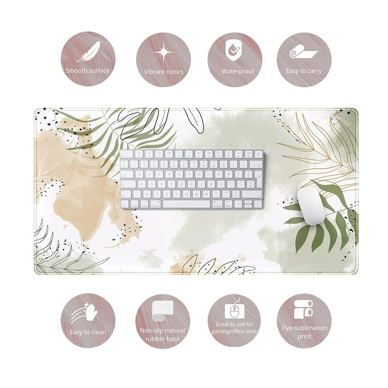 Keyboard mat Kawaii Mousepad Matcha Green Plant Abstract Accessories Desk pad Mouse mat Desk mat for Desktop Gamer Girl Accessories Office Accessories for Women Pink Desk Organizer Large Gaming Pads …