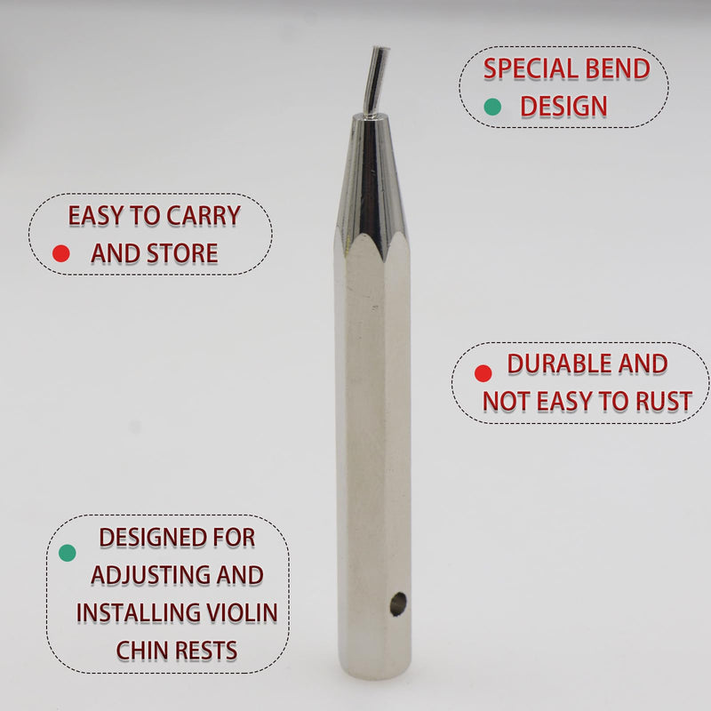 [AUSTRALIA] - Professional Violin Chin Rest Shaft Screwdriver, Violin Chinrest Installation Adjustment Tool, Easily Secure Replace Violin Chin Rests, Convenient Violin Accessory Silver 