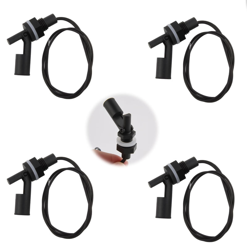 Pack of 4 Float Switch Water Level Sensor, Float Switch, Side Mounted Horizontal Float Switch, Liquid Float Switch for Tank, Pool, Horizontal, Aquarium