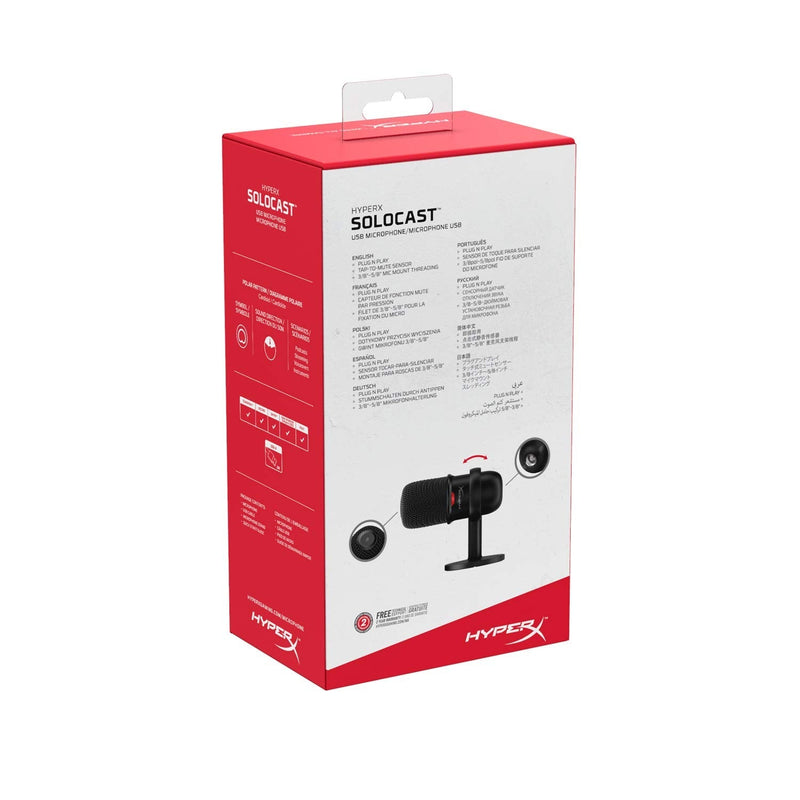 HyperX SoloCast – USB Condenser Gaming Microphone, for PC, PS4, PS5 and Mac, Tap-to-Mute Sensor, Cardioid Polar Pattern, great for Gaming, Streaming, Podcasts, Twitch, YouTube, Discord Black