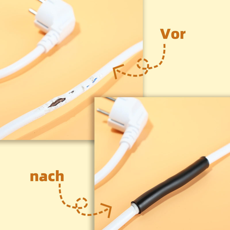 [AUSTRALIA] - YAMXIN Heat Shrink Tube 20 mm Diameter 4:1, 3 m (2 x 1.5 m), Double-Walled with Adhesive, Waterproof and High Tension Resistant, Black 