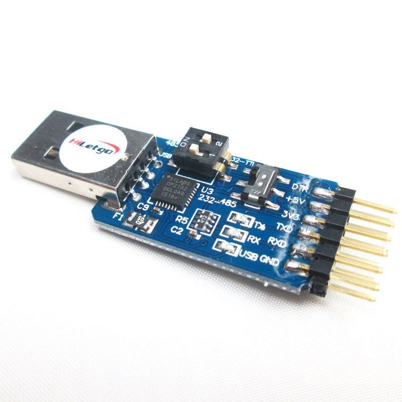 HiLetgo CP2102 USB to TTL UART 232 485 Port Mutual Convert Adapter USB Serial Port Adapter 6 in One Multi-Functional USB Serial Debug Tool for Windows Wince Linux Mac 32 64