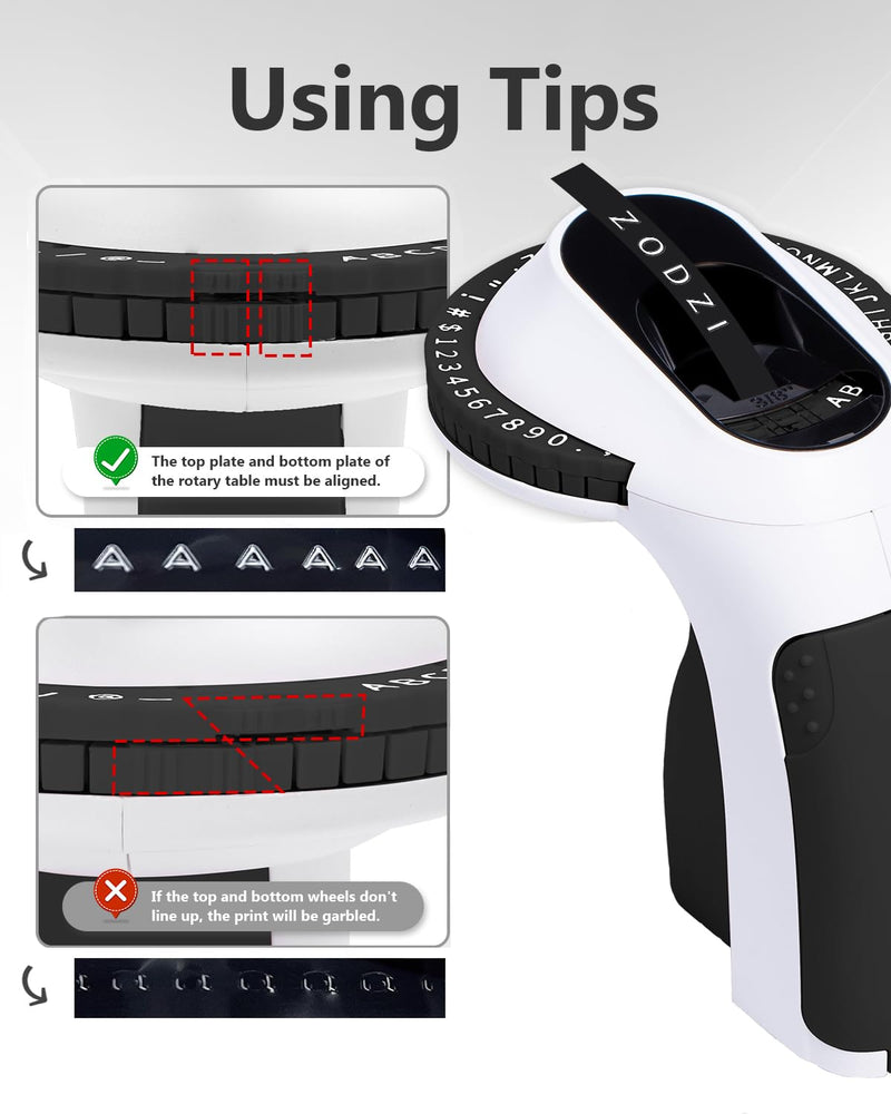 [AUSTRALIA] - Zodzi Embossing Label Maker Machine with Tapes, Embosser Handheld Label Machine, Vintage Label Maker Embossed Labeler with 3 Rolls Emboss Tapes for Home DIY Crafting - Black 