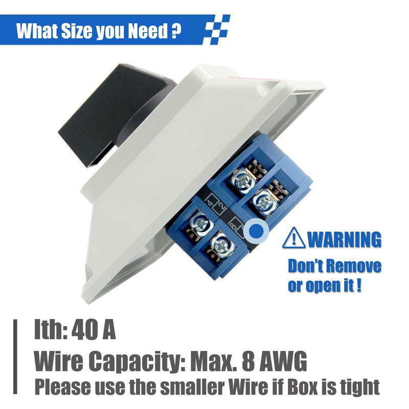 [AUSTRALIA] - 40A Rotary Changeover Switch with Box, 660V 3 Position 2 Phase 8 Terminals, 2-Way 2NO 2NC Universal Selector Switch with Yellow Fork Terminals IP65 CE 26-40/D202.2D 