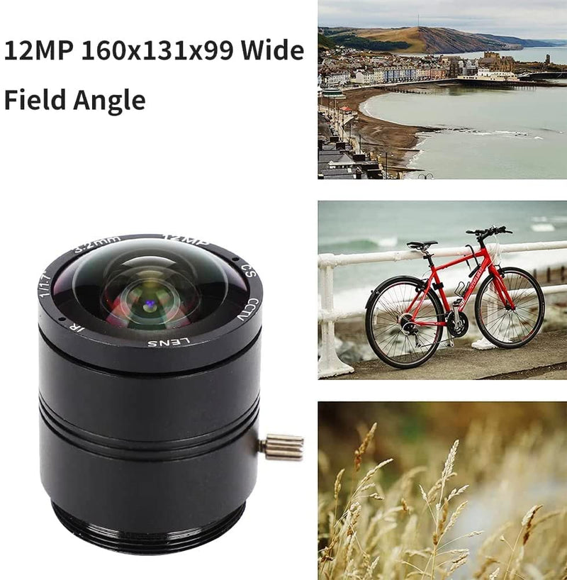 [AUSTRALIA] - 3.2mm 12MP F1.2 HD CCTV Lens, 3.2mm 12MP F1.2 Professional CS Mount Security Surveillance Camera Fixed Length Lens for CCTV Camera Lens 