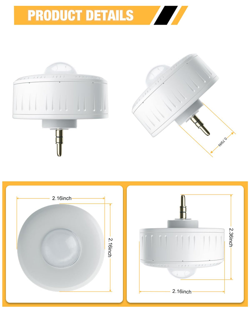 360 Degree PIR Occupancy Motion Sensor for LED Linear High Bay Light, 40FT Ceiling & 50FT Wall Mount Detection Diameter, Commercial/Industrial Grade, 1 Pack