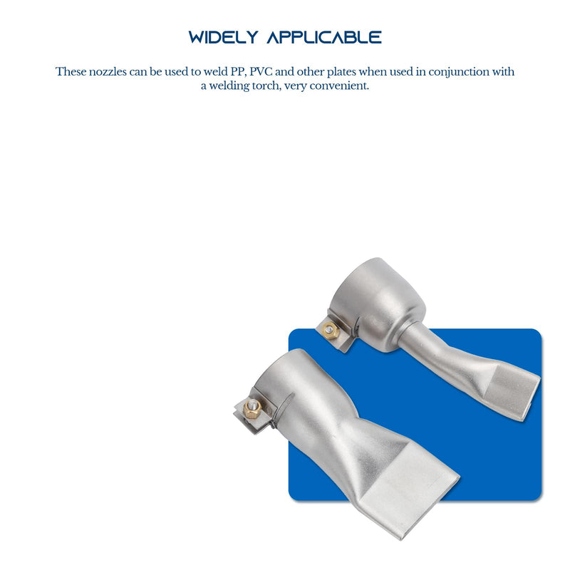 Gugxiom Pack of 2 Nozzles, Stainless Steel Nozzles, 20 mm Small and 40 mm Large Tip, Welding Tools for Plastic Heat Gun/Handheld Hot Air Welding Machine