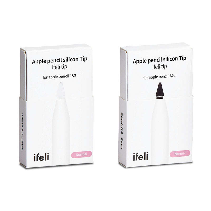 IFELI Normal All-in-One Silicone Tip Replacement for Apple Pencil (2 pcs 1 Set) | Silicone Pen Nibs for iPad Pencil | (2pcs White)