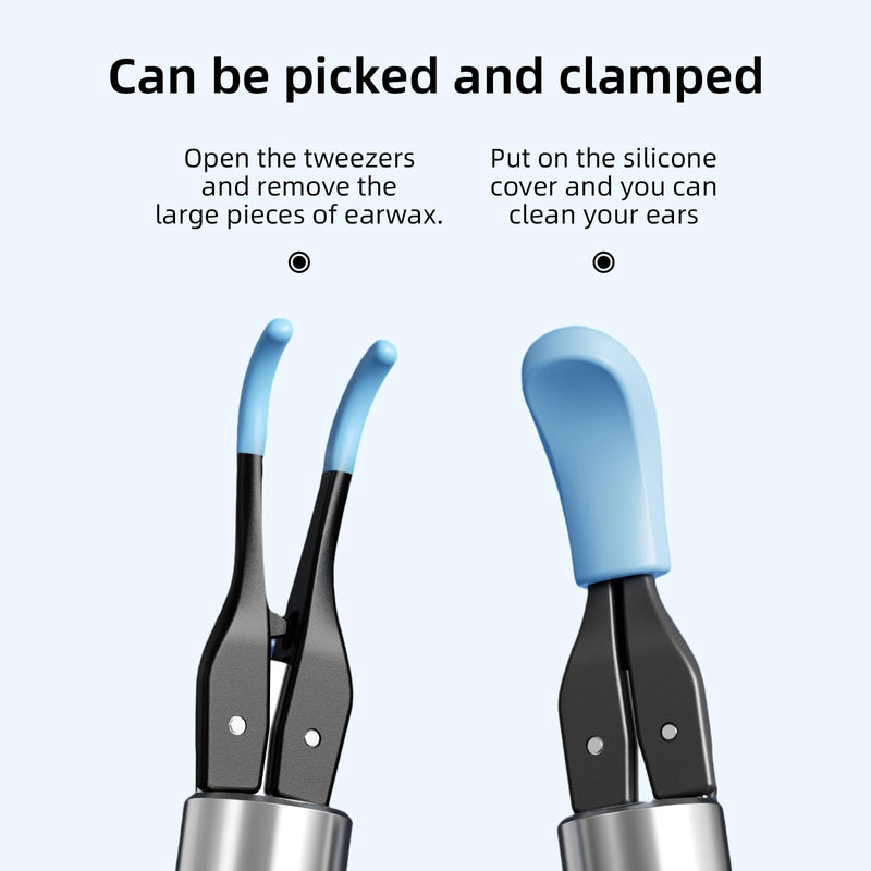 Qimic Ear Wax Remover Otoscope, 1080P HD WiFi Ear Cleaner, Ear Camera with Tweezers & 4 LEDs, Otoscope for iOS & Android, IP67 Waterproof Ear Cleaner for Adults, Children and Pets S8 blue