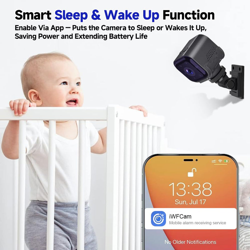 2026 Mini HD Nanny Cam Hidden Camera, No Subscription Required, Enhanced Low Light Night Vision, Remote Discreet Monitoring for Elderly Care, Children, Pets & Home Security, 2.4GHz Wireless Camera