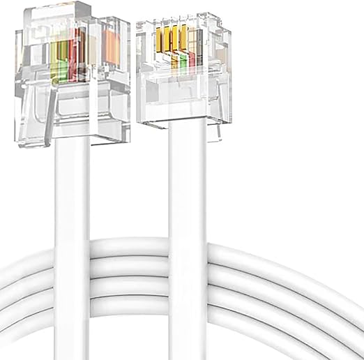 Phone Jack to Ethernet Cable Adapter, RJ45 8P8C Female to RJ11 6P4C Male for Landline Telephone Service (2 Pack)
