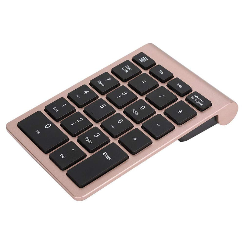 V BESTLIFE Numeric Keypad, 22 Keys 2.4G Wireless Mini USB Ergonomic Keyboard with Receiver (Rose Gold)