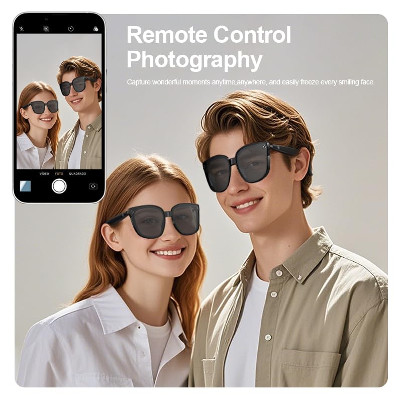 Bluetooth smart sunglasses, audio glasses, nylon lenses, built-in microphone and speaker, UV protection, voice assistant for women Bluetooth glasses