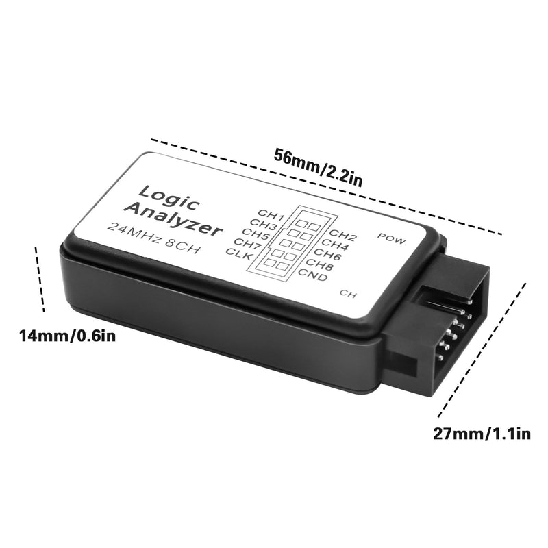 QIQIAZI USB Logic Analyzer 8 Channels 24MHz 5PF with USB Cable and Connection Cable Compatible with Arduino