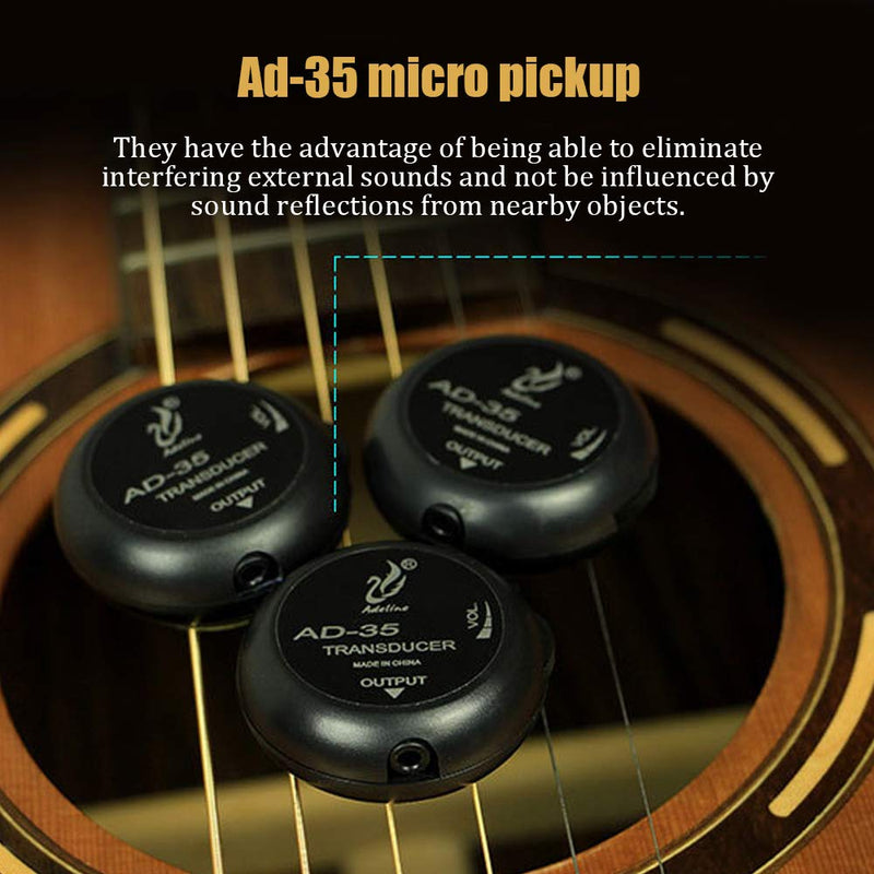 [AUSTRALIA] - AD-35 Mini Sound Pick-up Piezo Amplifier Transducer Stick Piezo Pickup for Acoustic Guitar Ukulele Violin Cello Banjo 