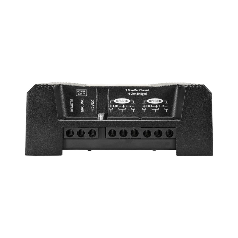 PRV Audio QS400.4 2 Ohm Mini Compact 4 Channel Car Audio Amplifier 4 x 100 Watts RMS at 2 Ohm - 400 Watt Amp Stereo 12 Volts Amp Class D Full Range Bridgeable