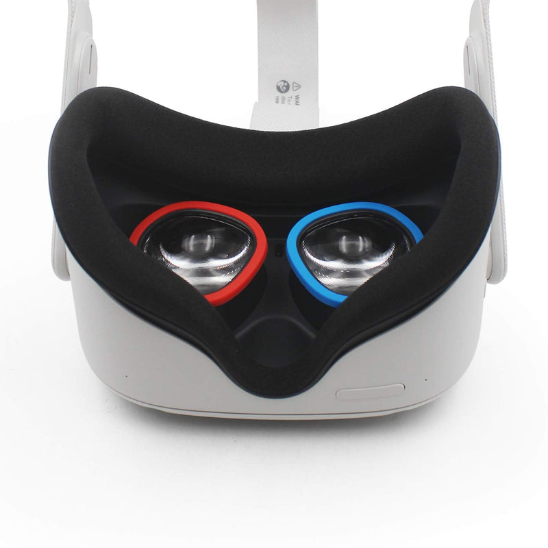 AMVR Resilient VR Facial Vent Soft Interface + AMVR Lens Anti-Scratch Ring Protecting Myopia Glasses