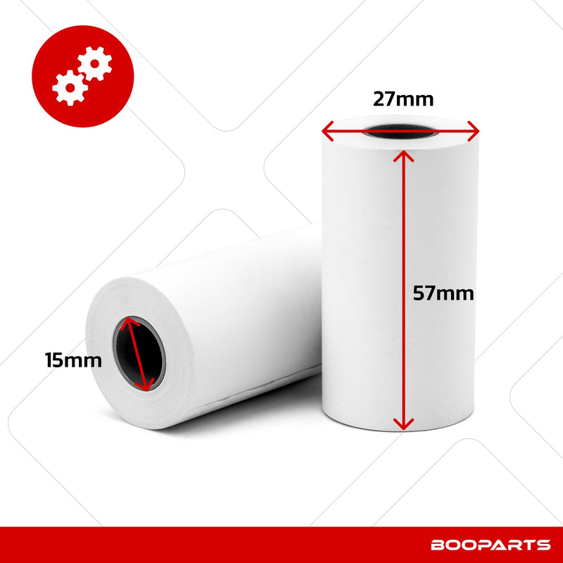 BOOPARTS - 5 x Thermal Paper Roll Compatible TESTO 0554 0568 for Testo 0554 0549-0572 0576-0554 0620 and 0554 0621 - Thermal Paper Replacement for Printer
