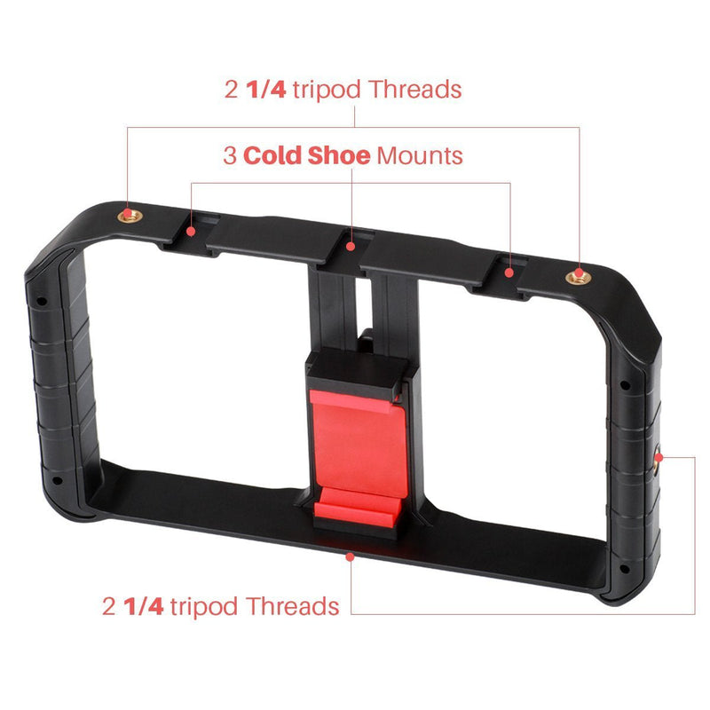 Ulanzi U Rig Pro Video Rig for iPhone, Phone Stabilizer Rig w Triple Cold Shoe Mount,Phone Tripod Mount for iPhone 12 11 Pro Max XS Max X 8 Plus OnePlus 7 Pro Samsung Google Pixel Vlogging Filmmaking