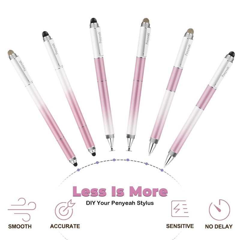 Penyeah Stylus Pens for Touch Screens (4 in 1),Universal Touch Screen Pen Phone/Tablet Stylus for iPhone/iPad/Pro/Mini/Android/Samsung/Fire and All Capacitive Touch Screens-Dream Pink Dream Pink
