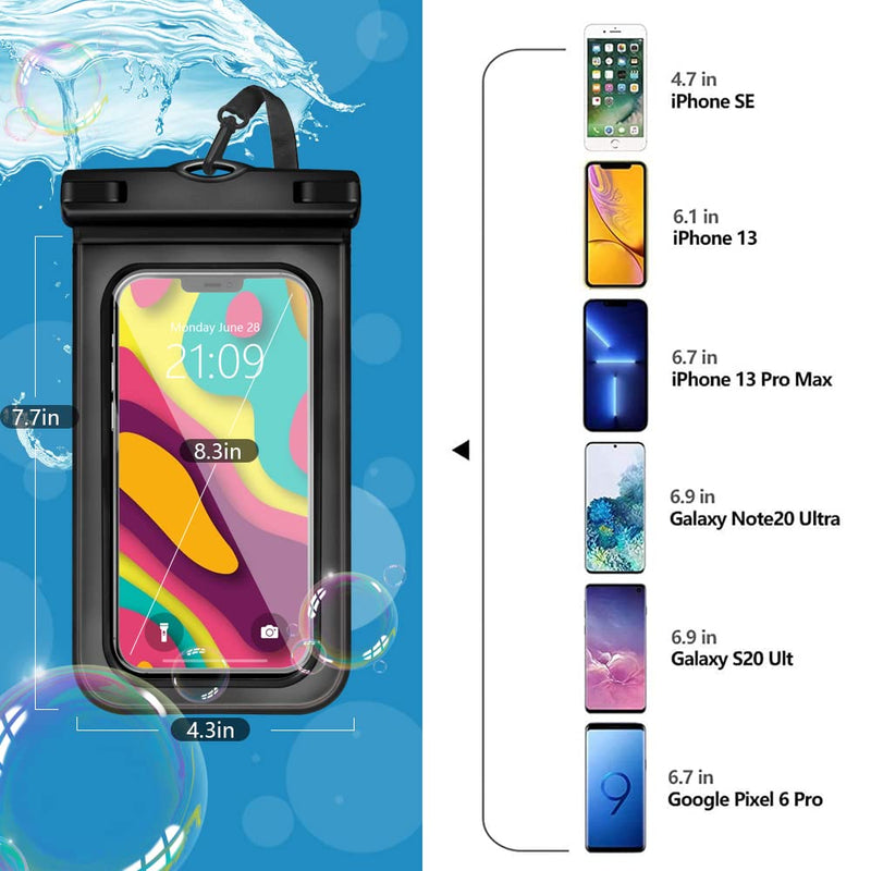 6 pcs Waterproof Phone Pouch Universal Phone Waterproof Case Compatible for iPhone 11 13 12 Max Pro XS Samsung Galaxy s22 s10 Up to 6.9", IPX8 Plastic Cell Phone Dry Bags multi color 1